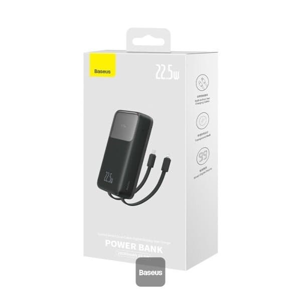 Baseus Comet Series Dual-Cable Fast Charge Power Bank 20,000mAh 22.5W (Black)