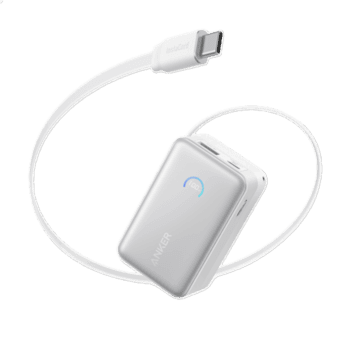 Anker Nano Power Bank 10,000mAh With Built-in TYPE-C Cable 45W (White)