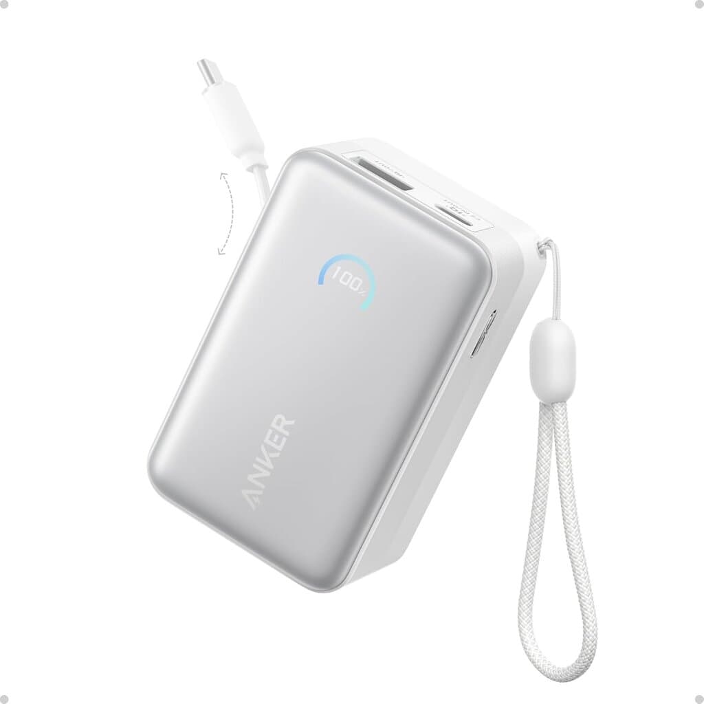 Anker Nano Power Bank 10,000mAh With Built-in TYPE-C Cable 45W (White) — photo 2