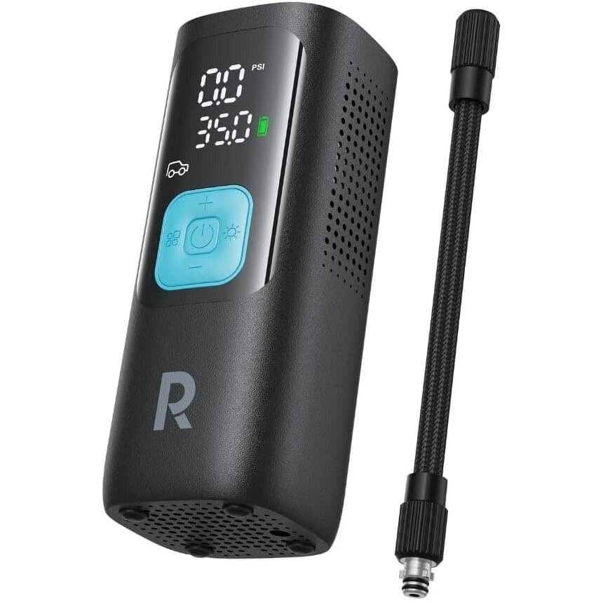 RAVPower 3-IN-1 Smart Air Compressor Cordless Portable Pump With Power Bank & LED Flashlight