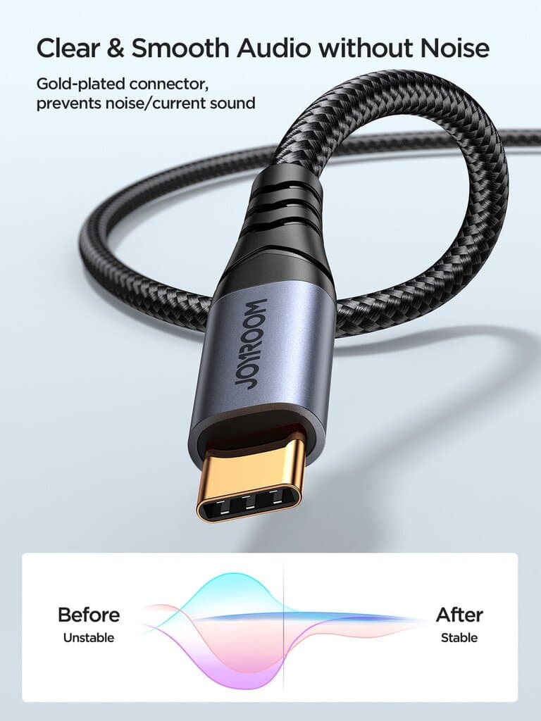 JOYROOM SY-A07 Type-C to 3.5mm High-Fidelity AUX Audio Cable (1.2m/4ft) 6