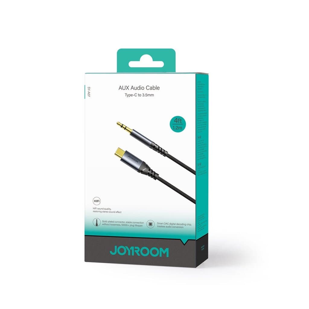 JOYROOM SY-A07 Type-C to 3.5mm High-Fidelity AUX Audio Cable (1.2m/4ft) 8