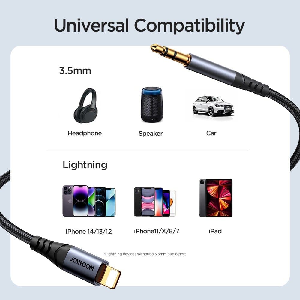 JOYROOM SY-A06 Lightning to 3.5mm HiFi AUX Audio Cable (1.2m/4ft) 7