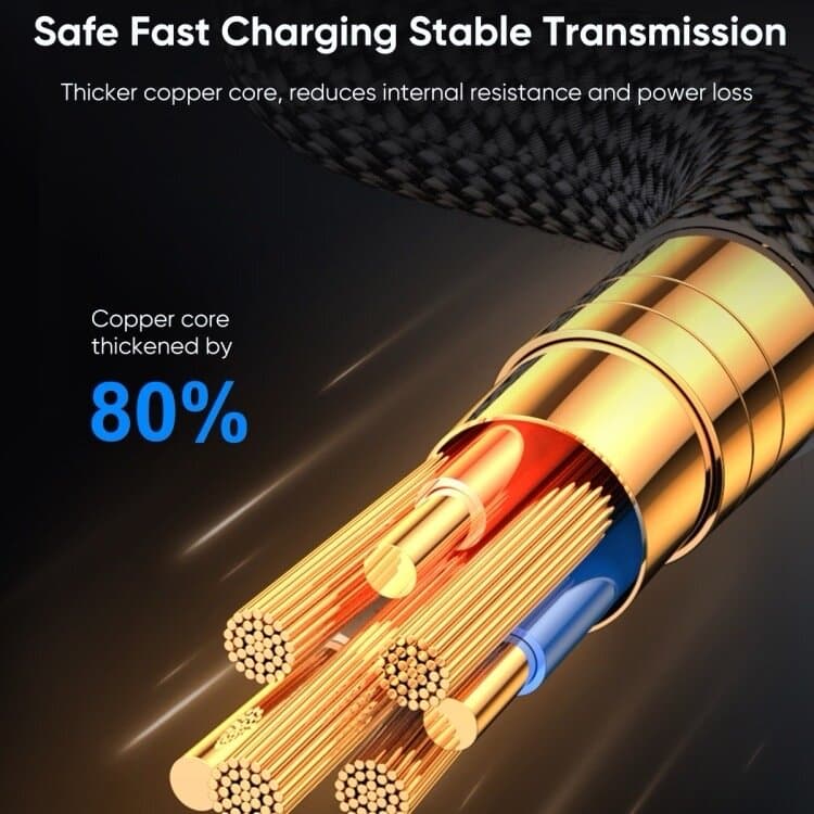 JOYROOM 2.4A USB-A to Lightning Fast Charging & Data Cable with Digital Power Display (1.2m) 7