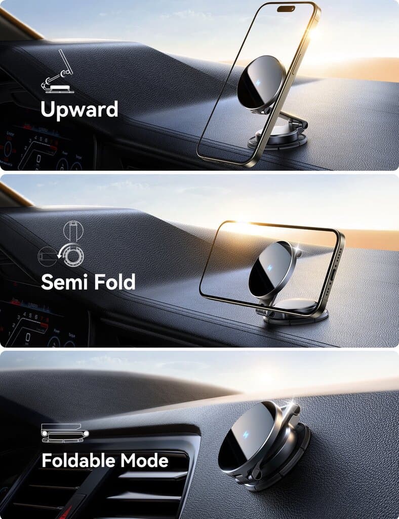 JOYROOM Ultra-Slim Magnetic Wireless Car Charger & Dashboard Mount 4