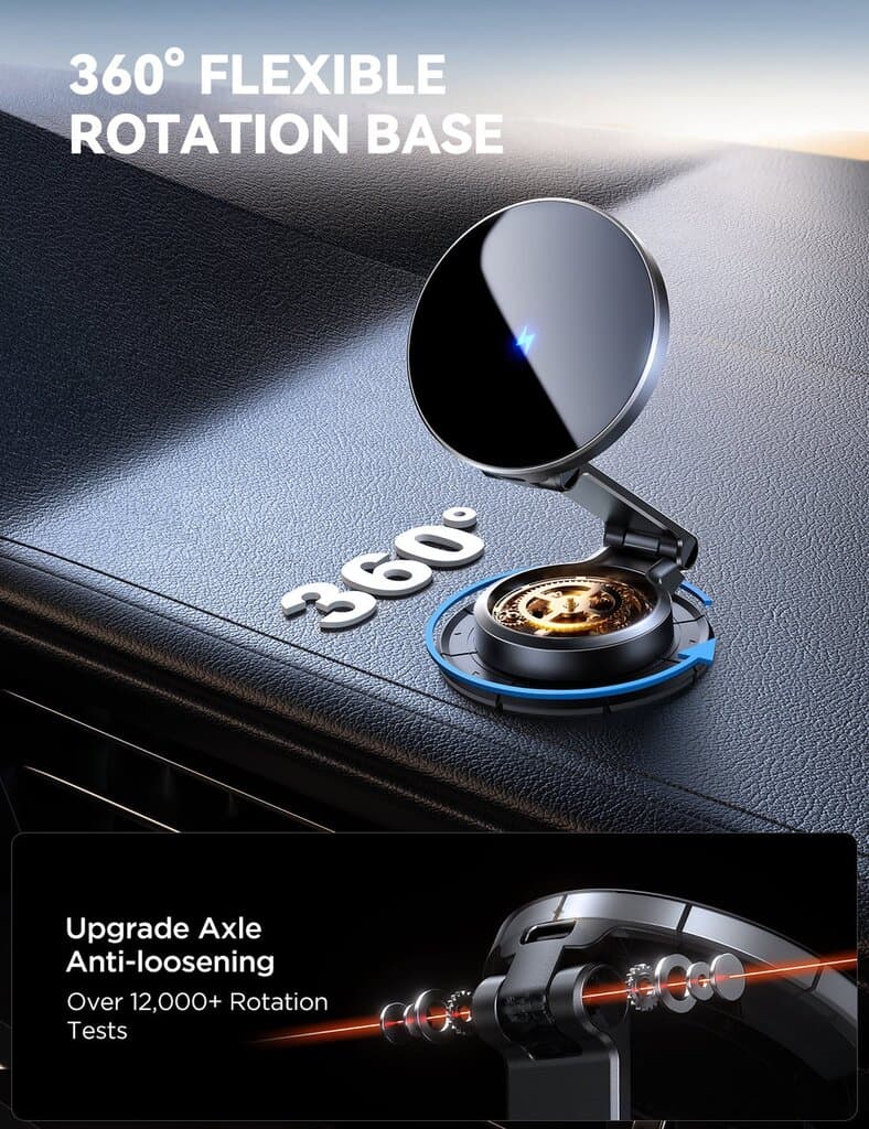 JOYROOM Ultra-Slim Magnetic Wireless Car Charger & Dashboard Mount 5