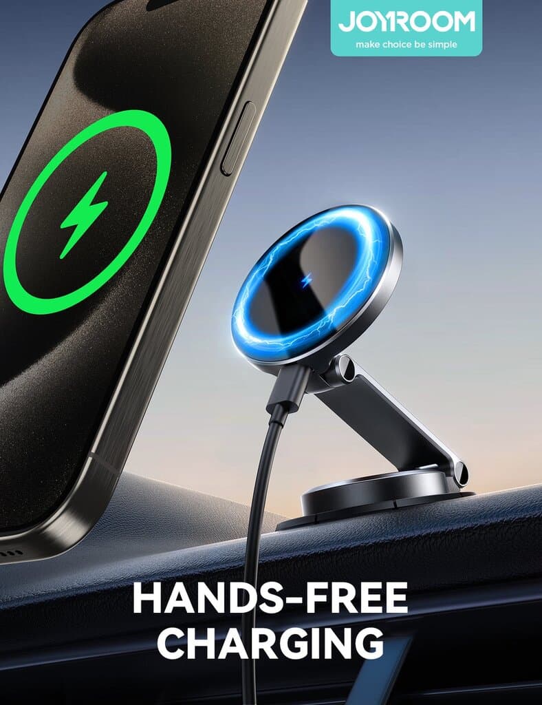 JOYROOM Ultra-Slim Magnetic Wireless Car Charger & Dashboard Mount 8
