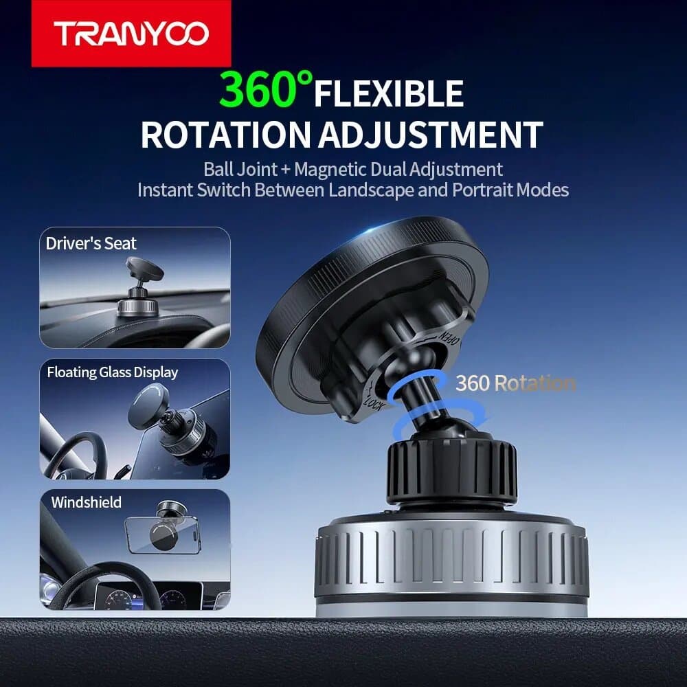 TRANYOO Professional Magnetic Dashboard Car Phone Holder with 360° Rotation 8