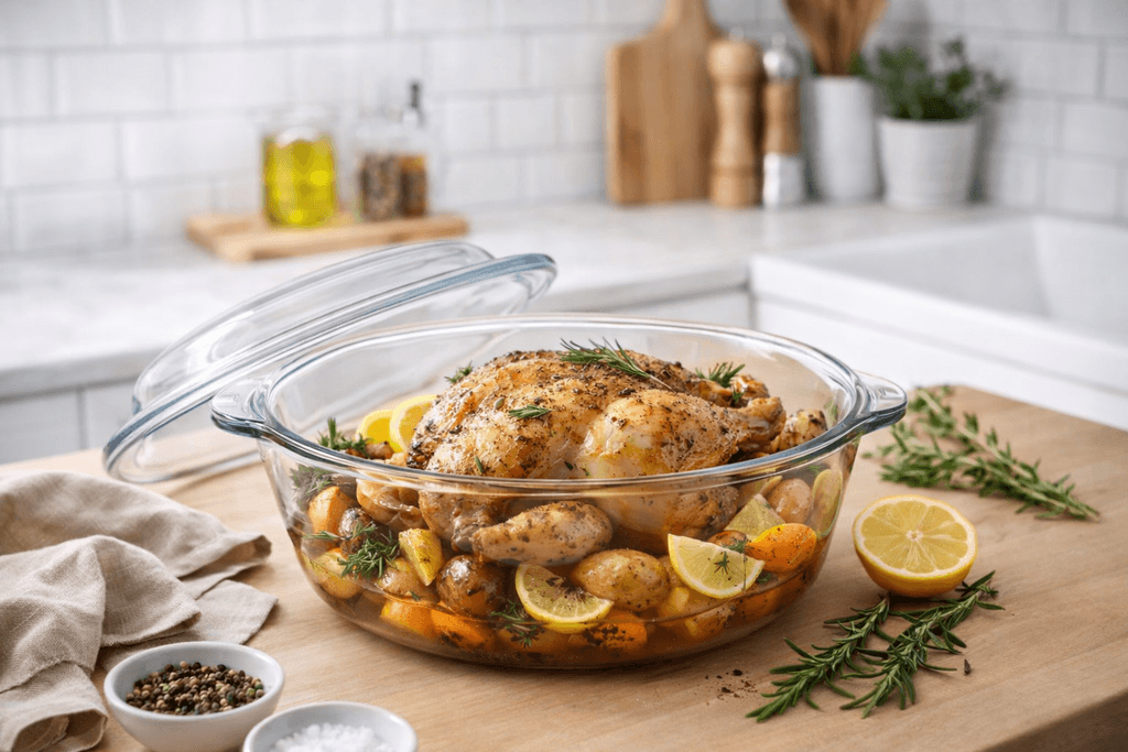Heat Resistant Glass Cooking Pot with Lid - Clear 2