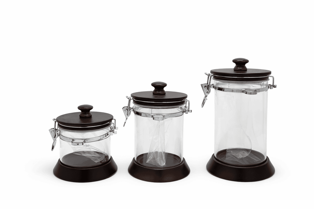 3 Piece Plastic Sugar Container Set - Dark Brown 1
