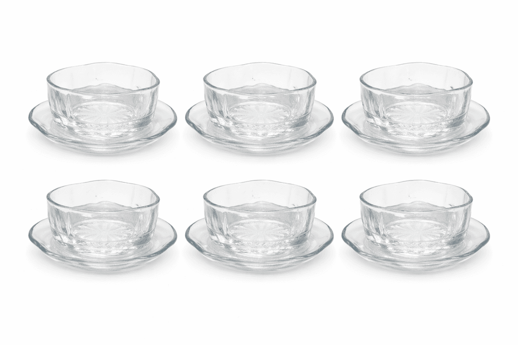 Glass Nut Bowls - Set of 6 (Clear)
