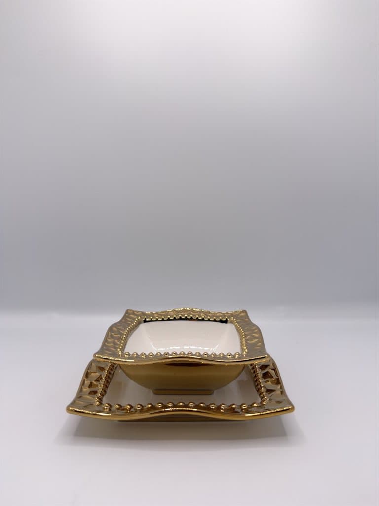 Glass Nut Bowls - Set of 6 (Gold) 2