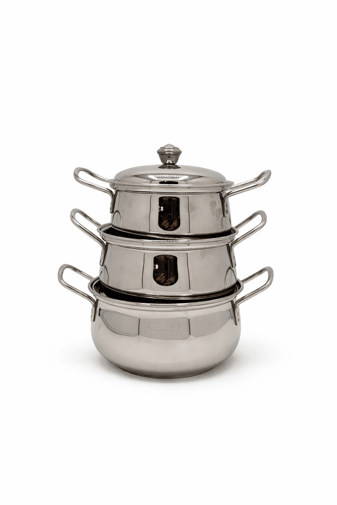 Germany 3-Piece Stainless Steel Pot Set (Silver)