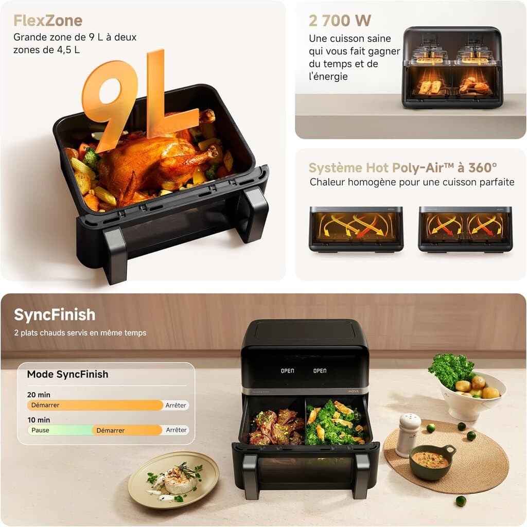MOVA FD20 Pro Air Fryer - Black 7