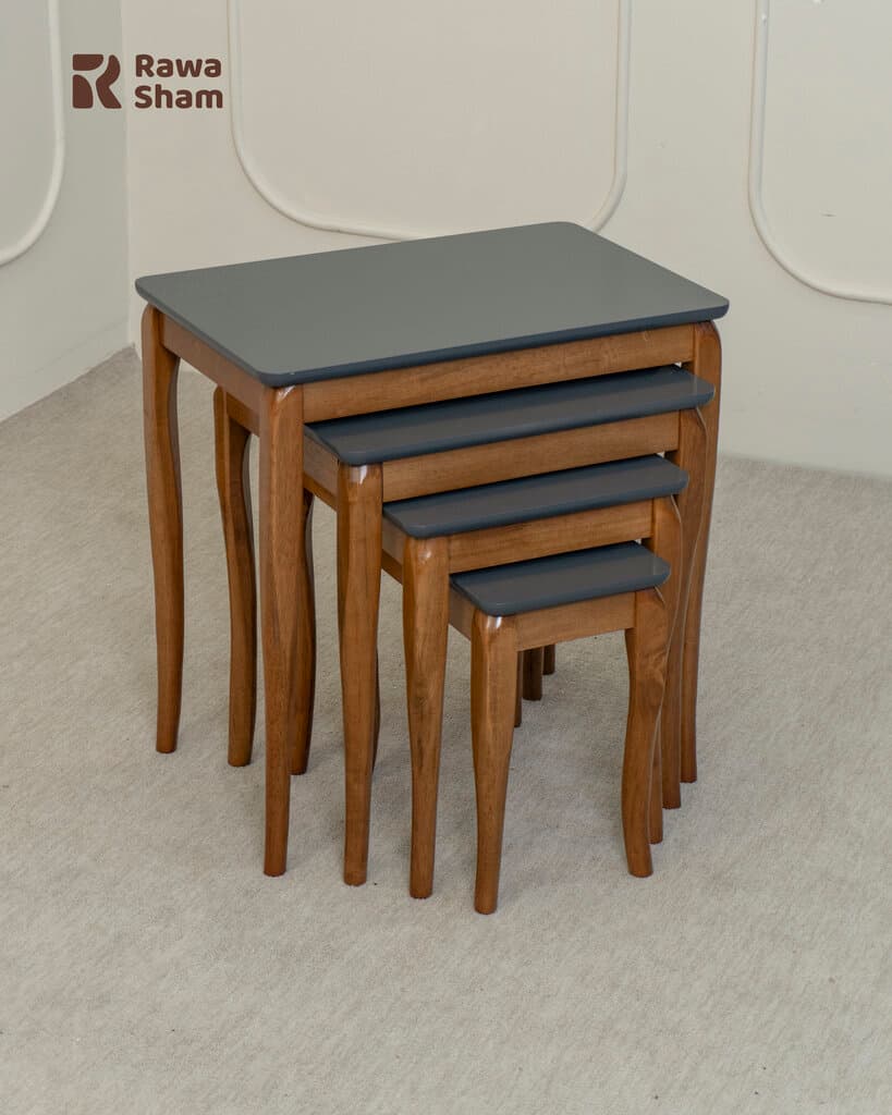4pcs Modern Nesting Table - Dark Gray