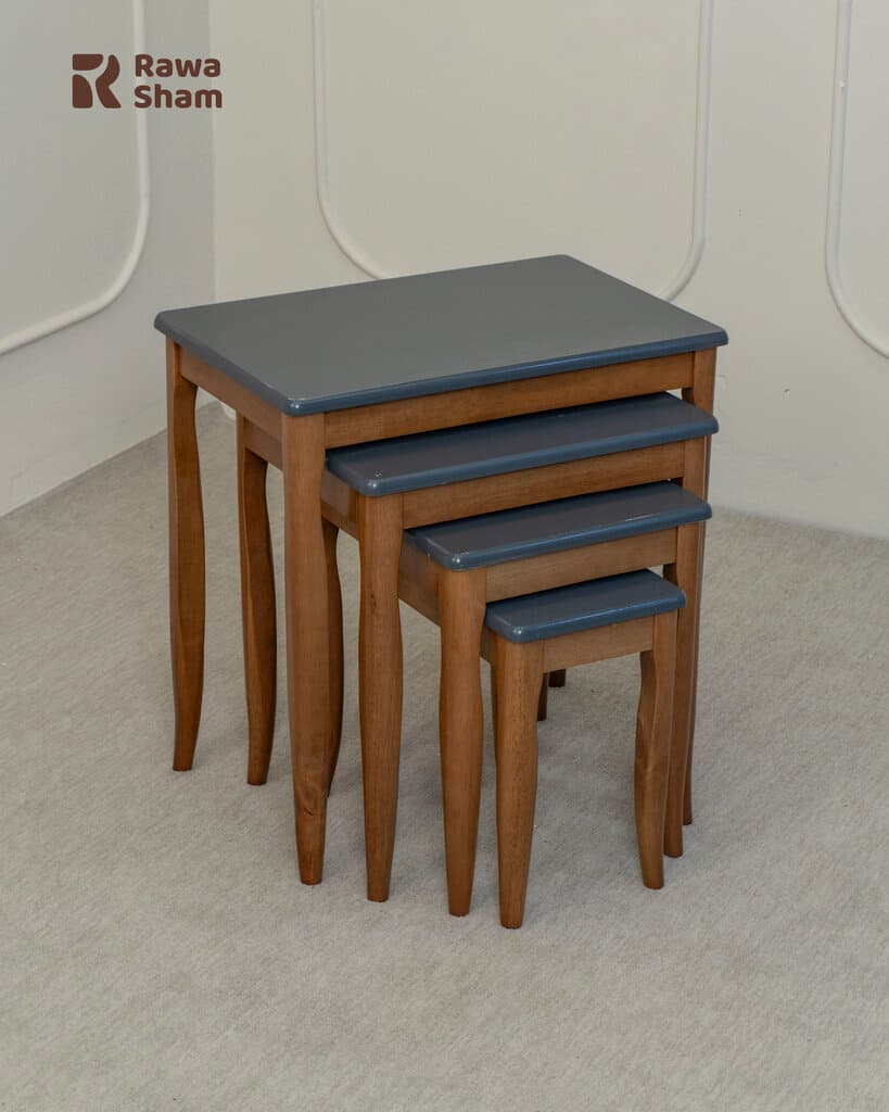 4pcs Modern Nesting Table - Dark Gray