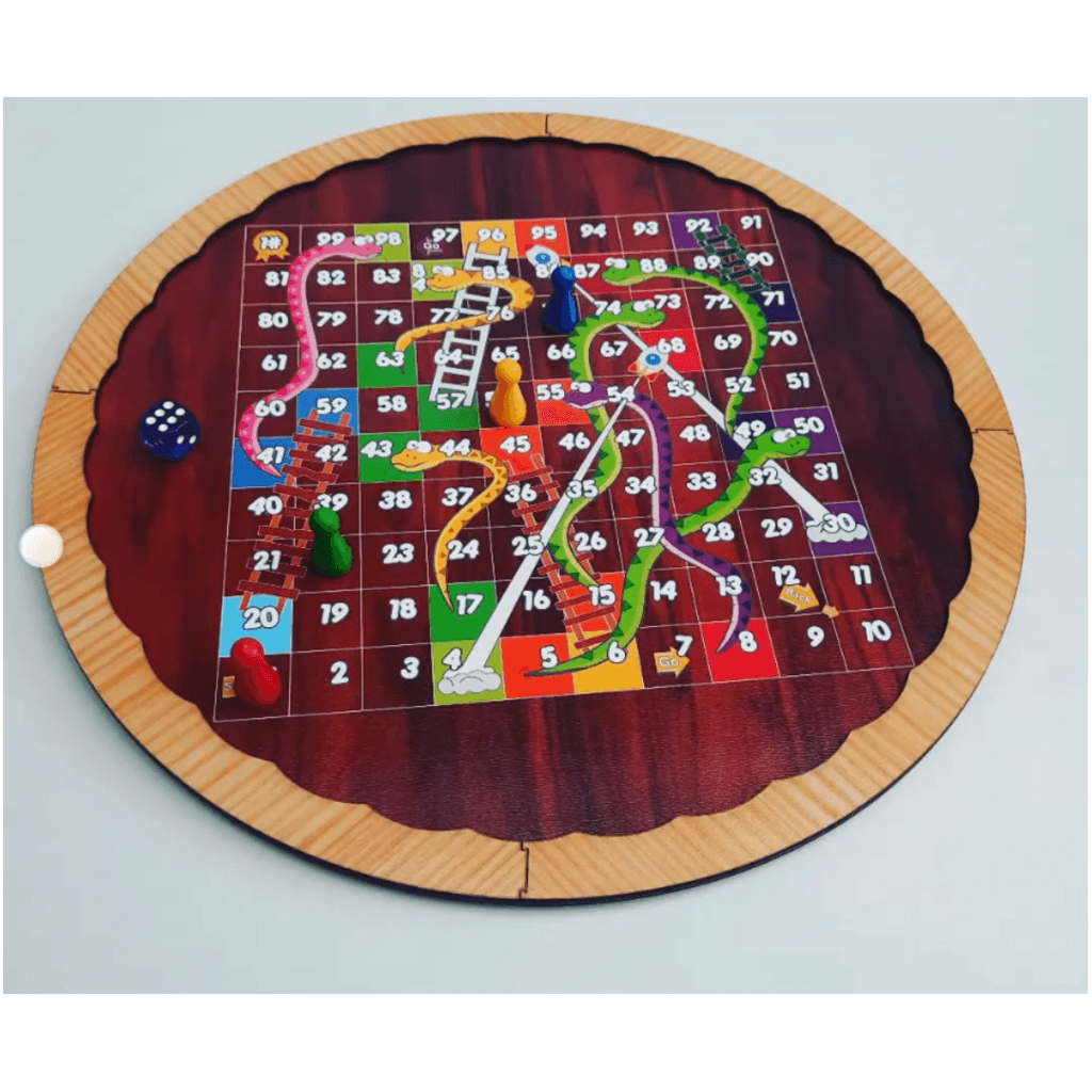 Ludo & Snakes And Ladders 2 In 1 (Medium Circular)