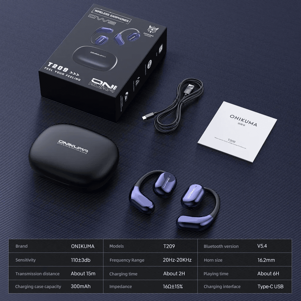 Onikuma T209 AI Live-Translation Earbuds 6