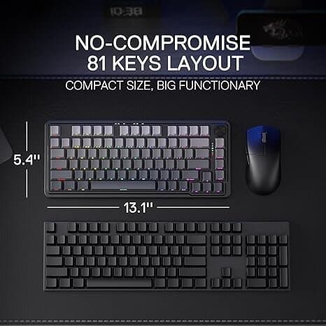 Redragon K673 gb 75% Wireless Gasket RGB Gaming Keyboard (Black) 5