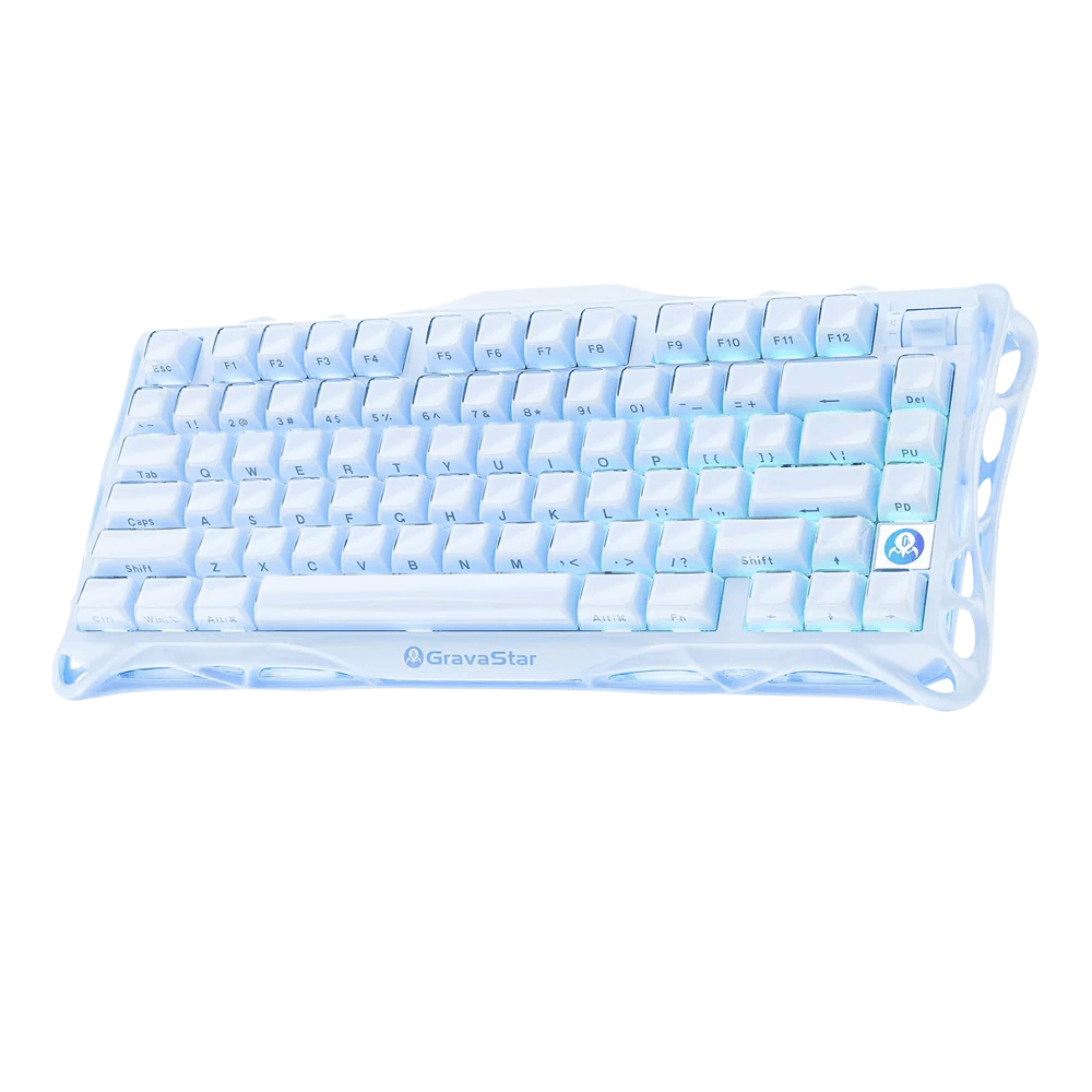 GravaStar Mercury K1 75% Mechanical Wireless Gaming Keyboard (Ice Blue)