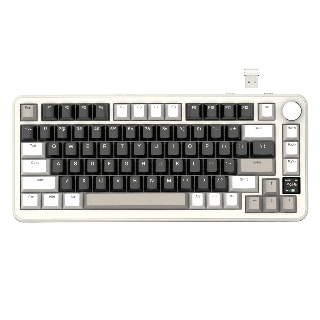 Attack Shark X85 Pro Tri-Mode Gasket-Mounted Mechanical Keyboard Cheese Blueberry Switch (White)