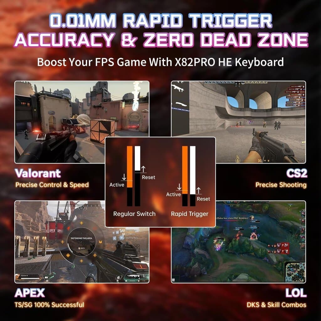 Attack Shark X82 HE Magnetic Keyboard (Black Comtur Line) 4