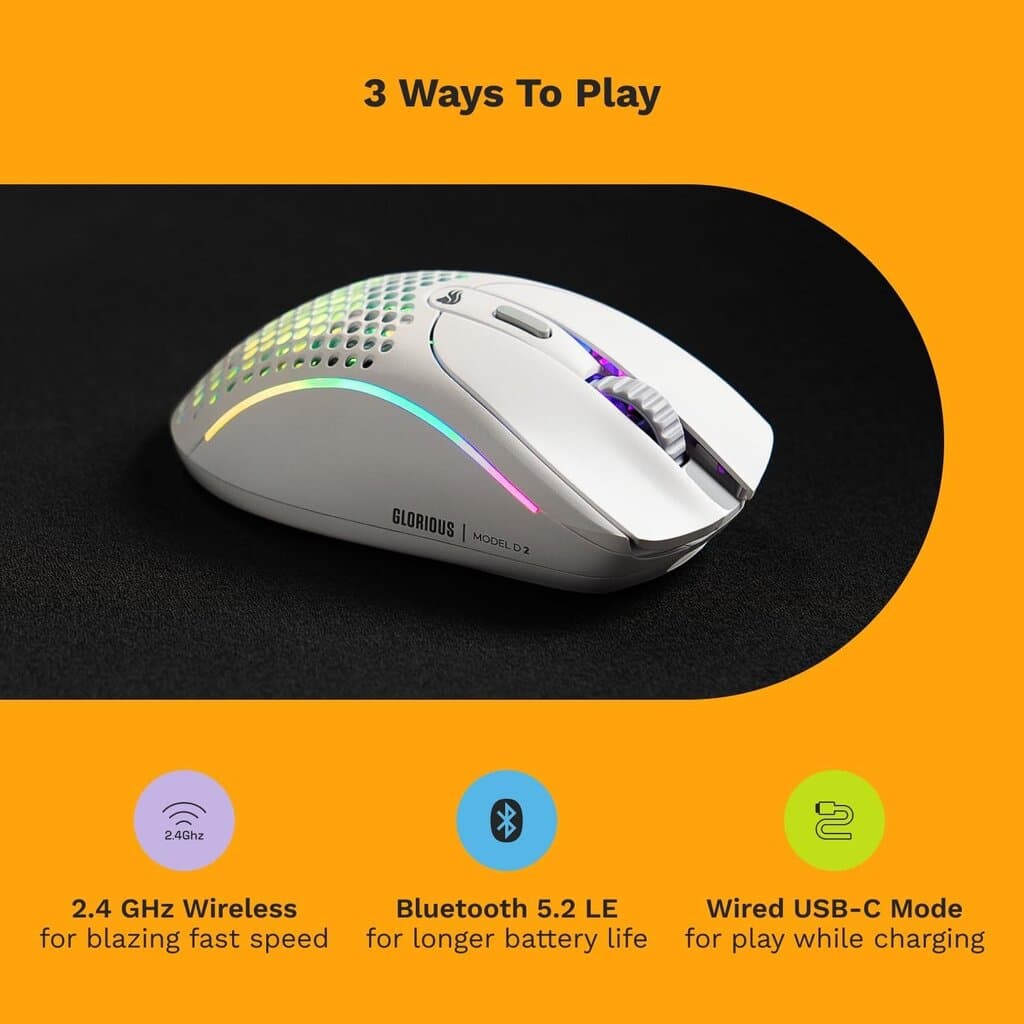 Glorious Model D 2 Wireless Gaming Mouse (White) 6