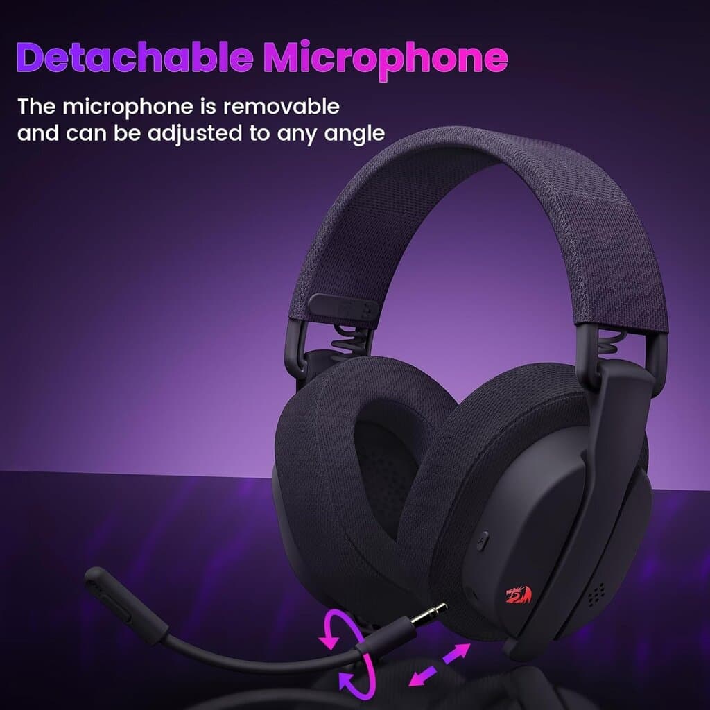 Redragon Luce Wireless Gaming Headset With Microphone - H888 (Black) 5