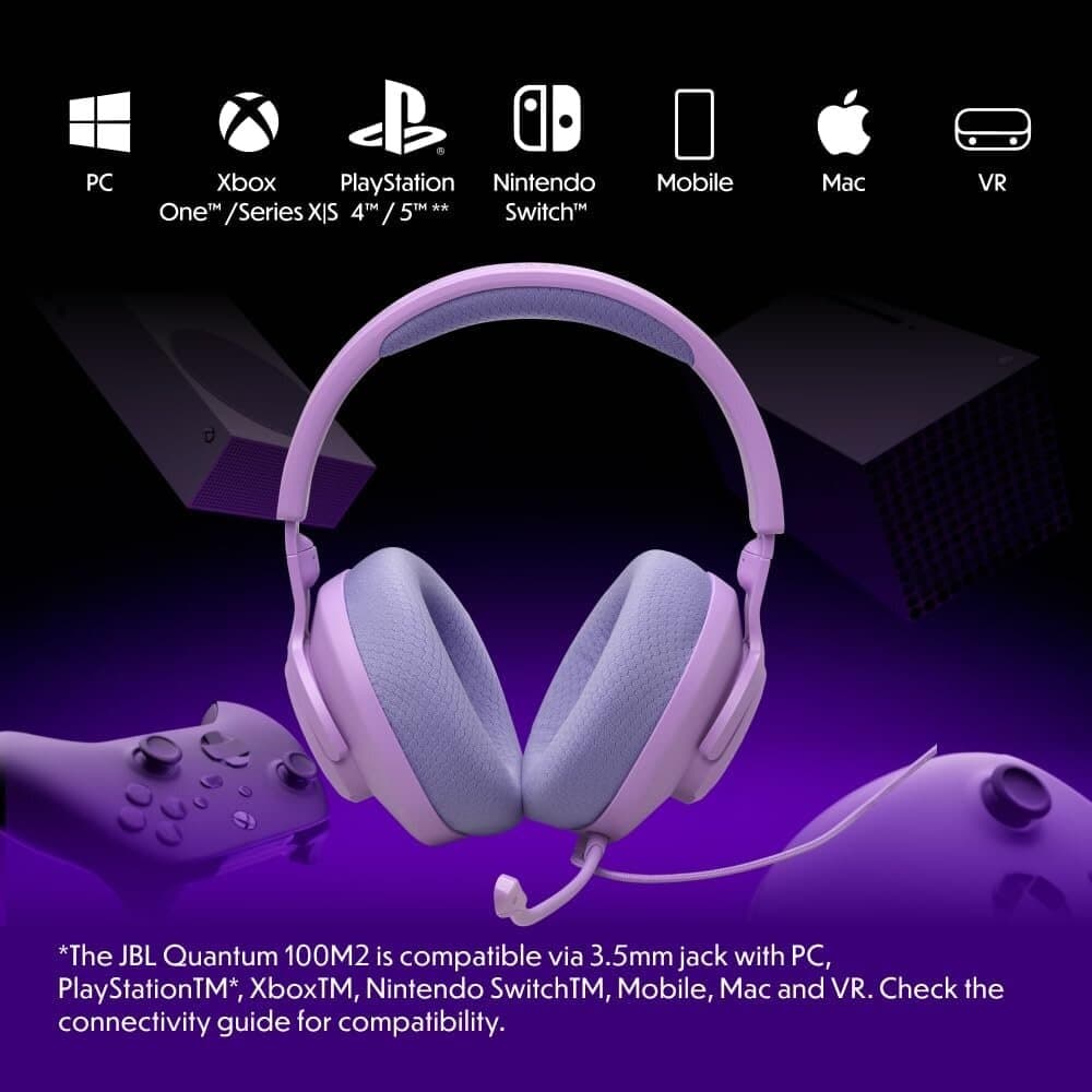 JBL Quantum 100 M2 Wired Gaming Headset (Purple) — photo 5