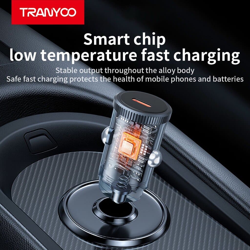 TRANYOO T-C26 30W Metal PD Fast Car Charger (USB-C Interface) 8