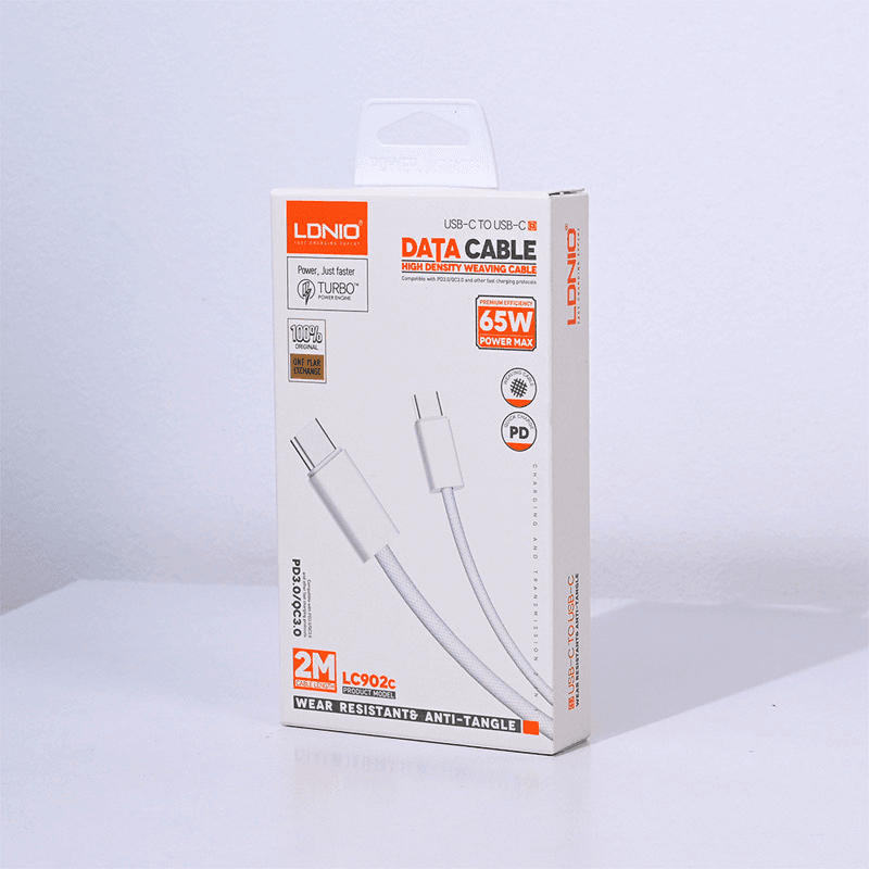 Ldnio USB-C To USB-C Fast Charging Data Cable 65W 2m - Lc902C 2