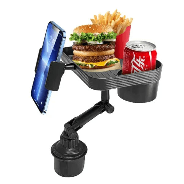 Denx 3 IN 1 Car Cup Holder Food Tray With Phone Mount DX1285