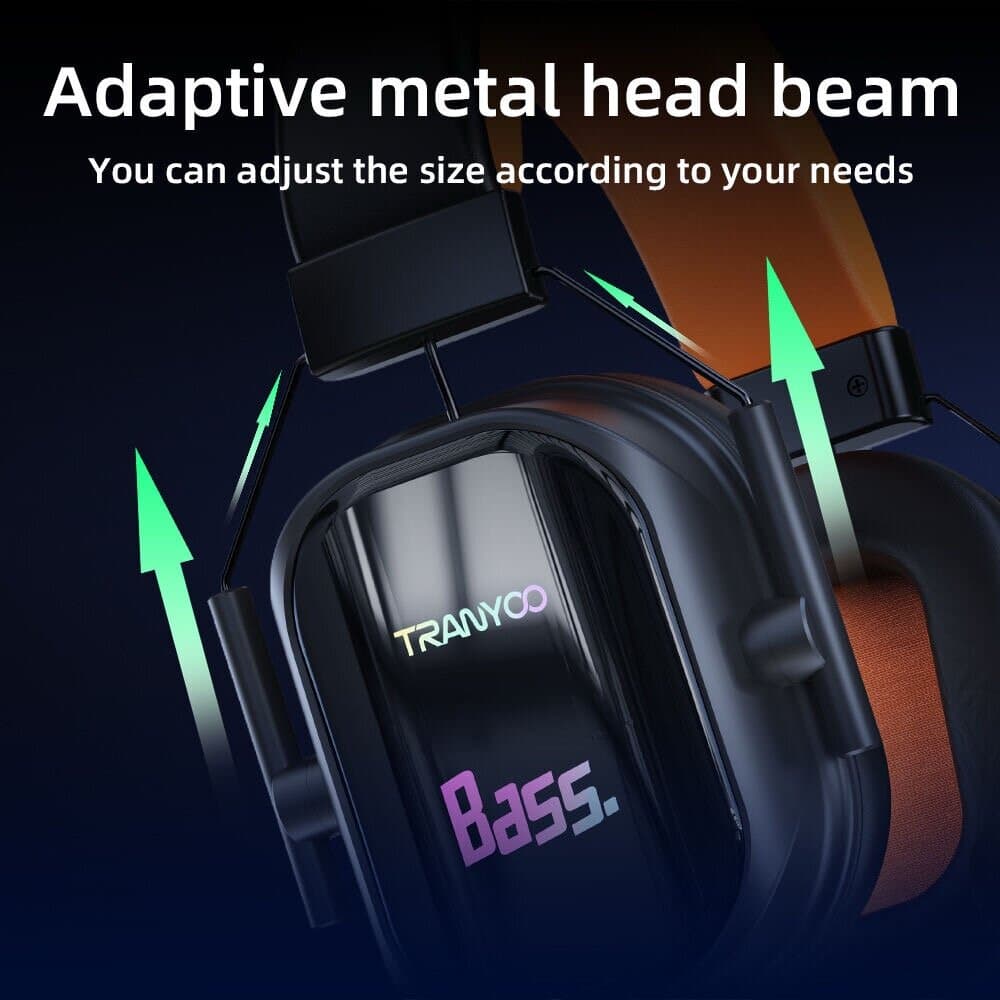 TRANYOO T-H5 Wired Gaming Headphones with Customized Dynamic RGB LED 6