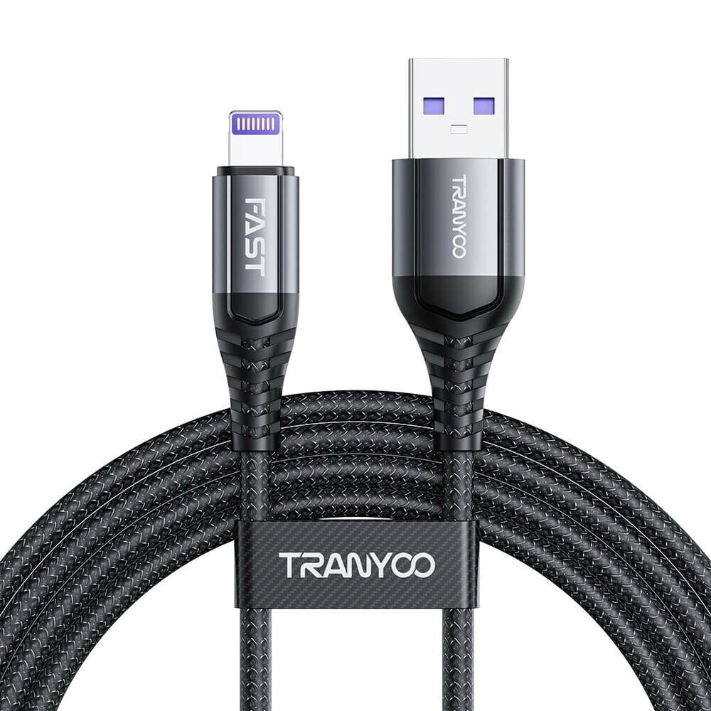 TRANYOO T-S161 6A Metal Braided USB to Lightning Fast Charging Cable (2m)