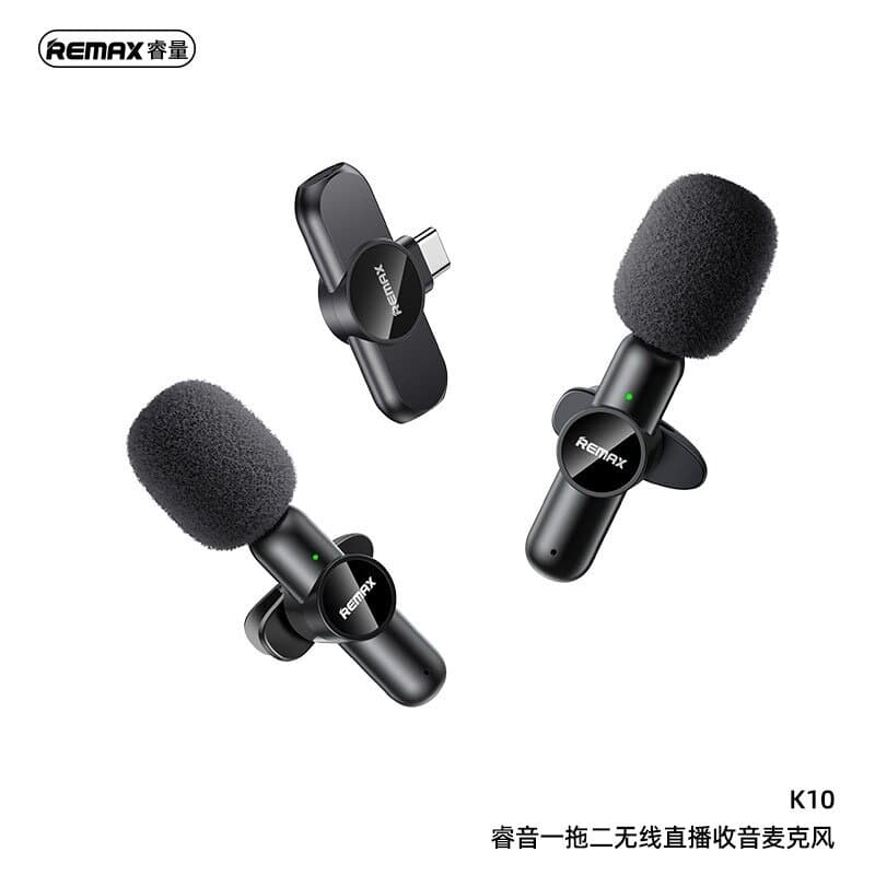 REMAX K10 Ryusic Series One-to-Two Wireless Microphone (Type-C)