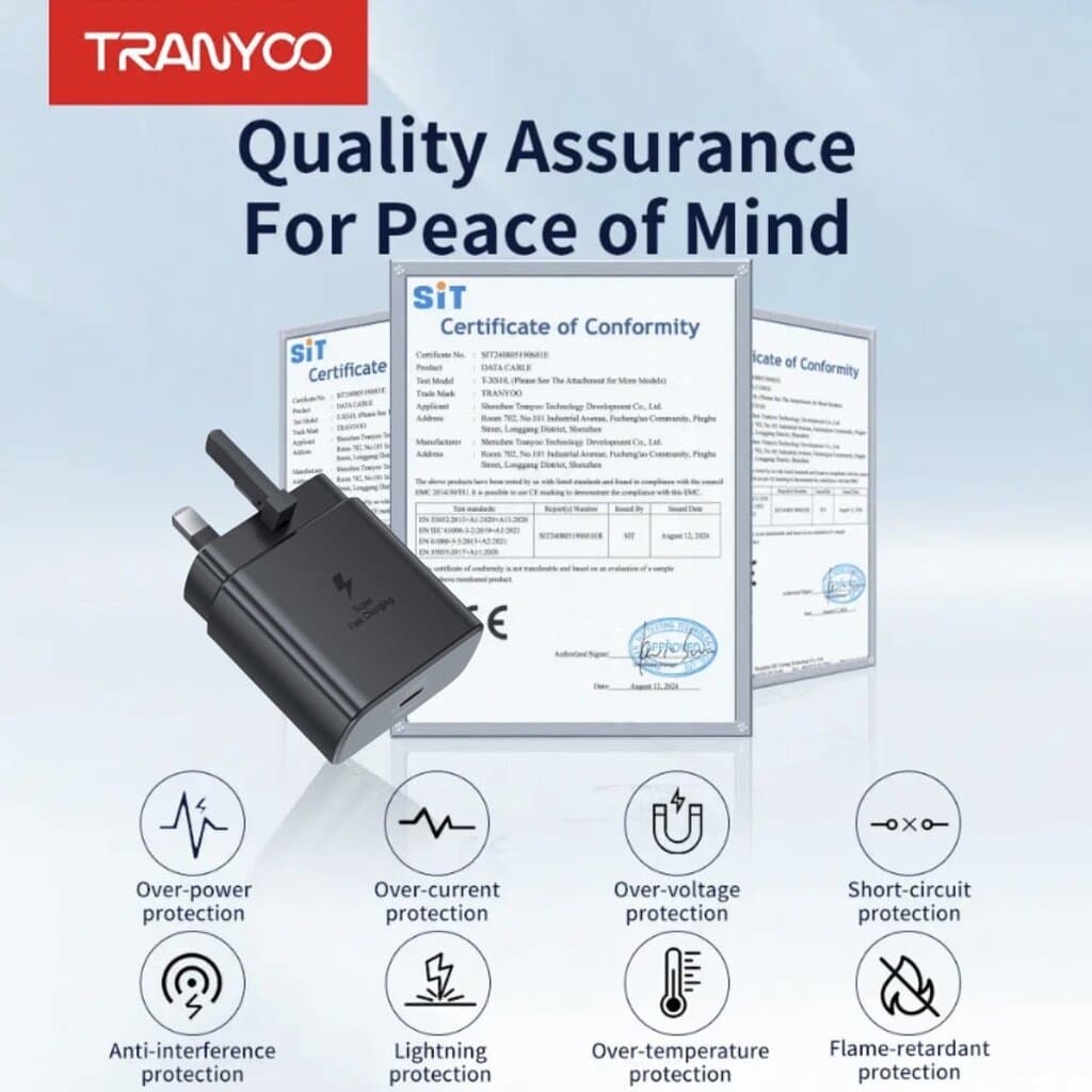 TRANYOO T-SA3C 25W Super Fast Charger Kit (USB-C to USB-C) 3