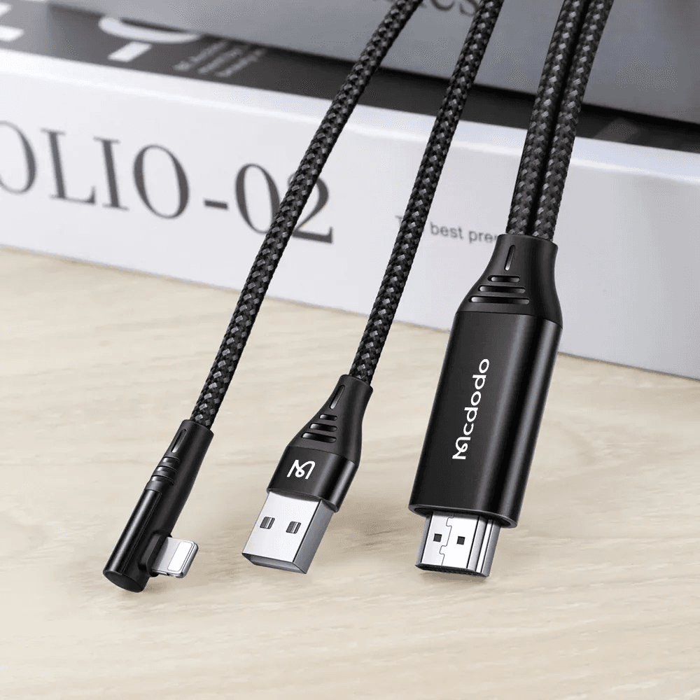 McDodo Lighting To HDMI Data Cable With USB Port 2m 2