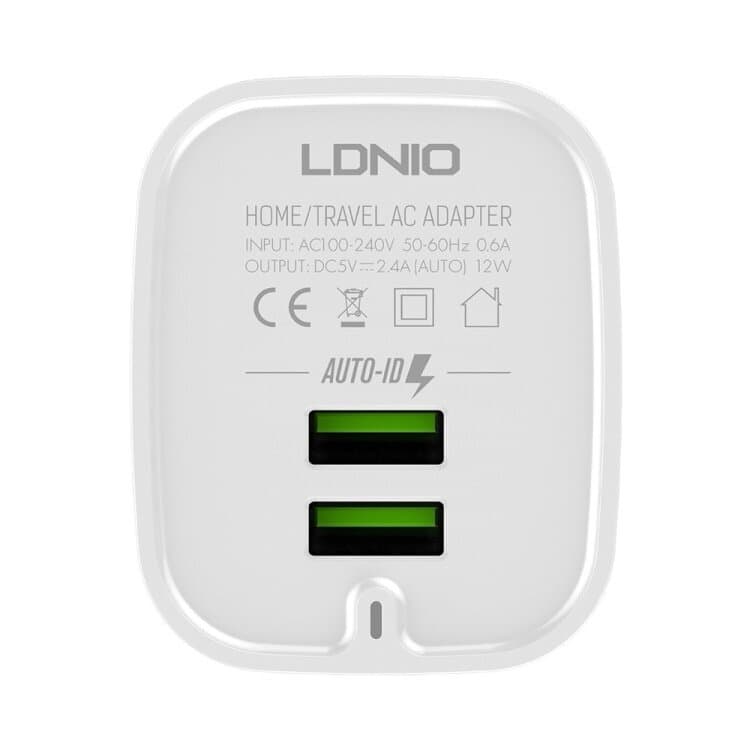 LDNIO A201 2.4A Dual USB Fast Charger - Intelligent Power Supply 3