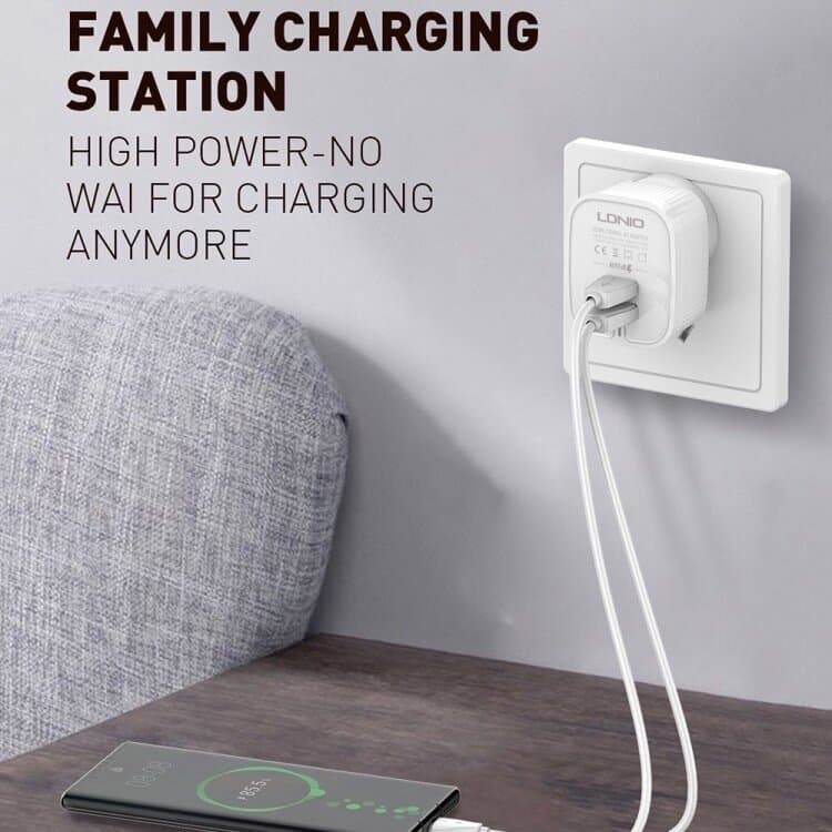 LDNIO A201 2.4A Dual USB Fast Charger - Intelligent Power Supply 8