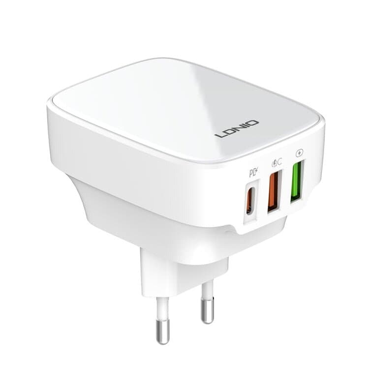 LDNIO 32W 3 Port USB Qc4.0 Super Fast Charger - Q334 (White)