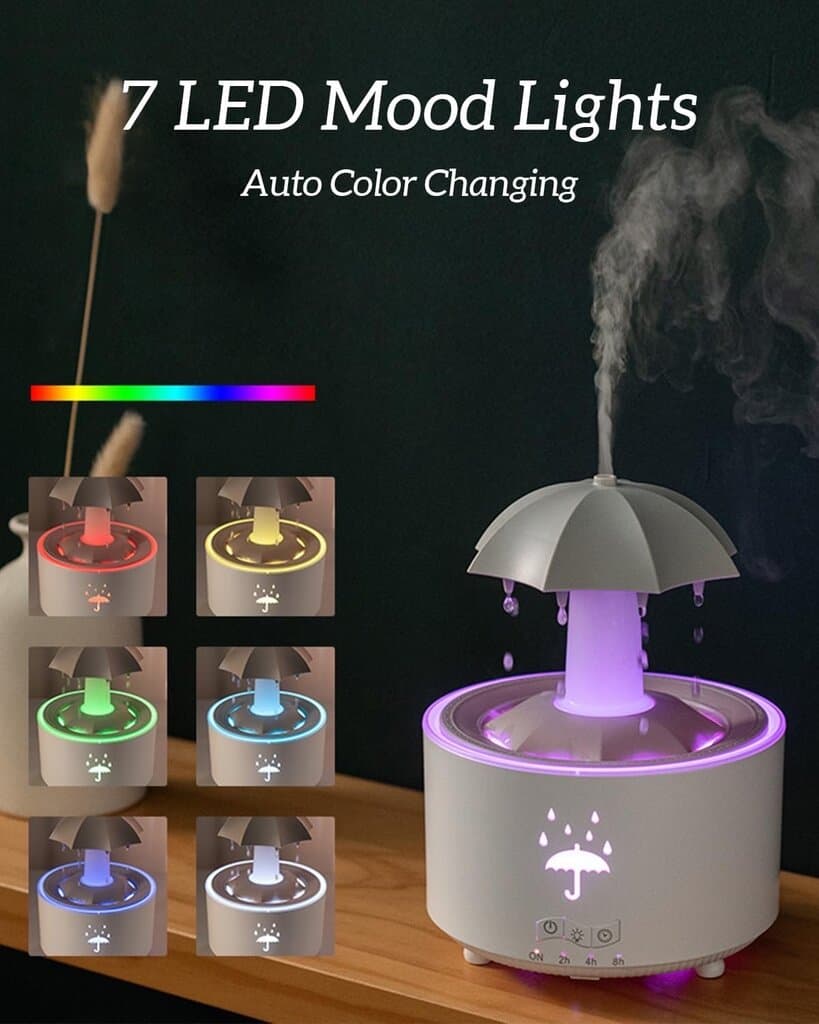 Rotating Water Drop Umbrella Aroma Diffuser & Humidifier 4