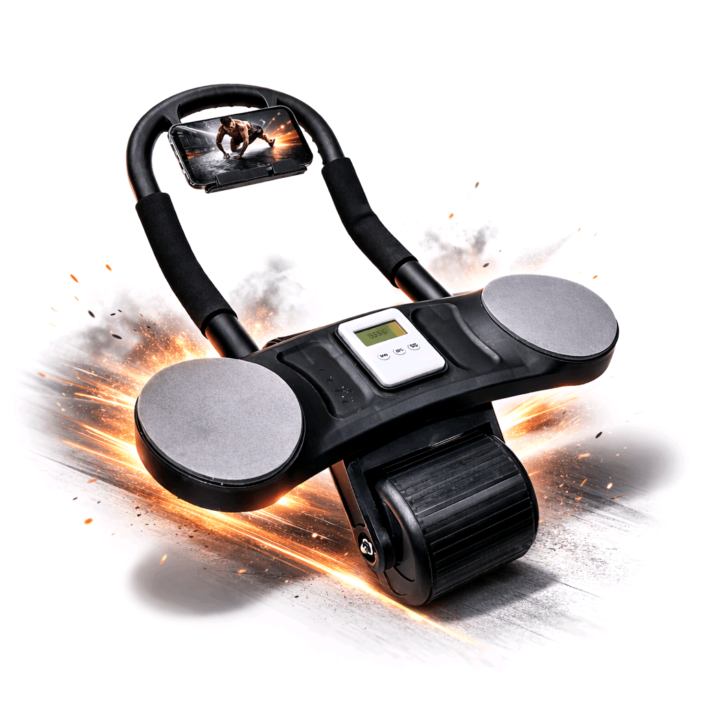 عجلة تمارين البطن المزدوجة مع مسند ذراعين وعداد – Double Wheel Abdominal Wheel