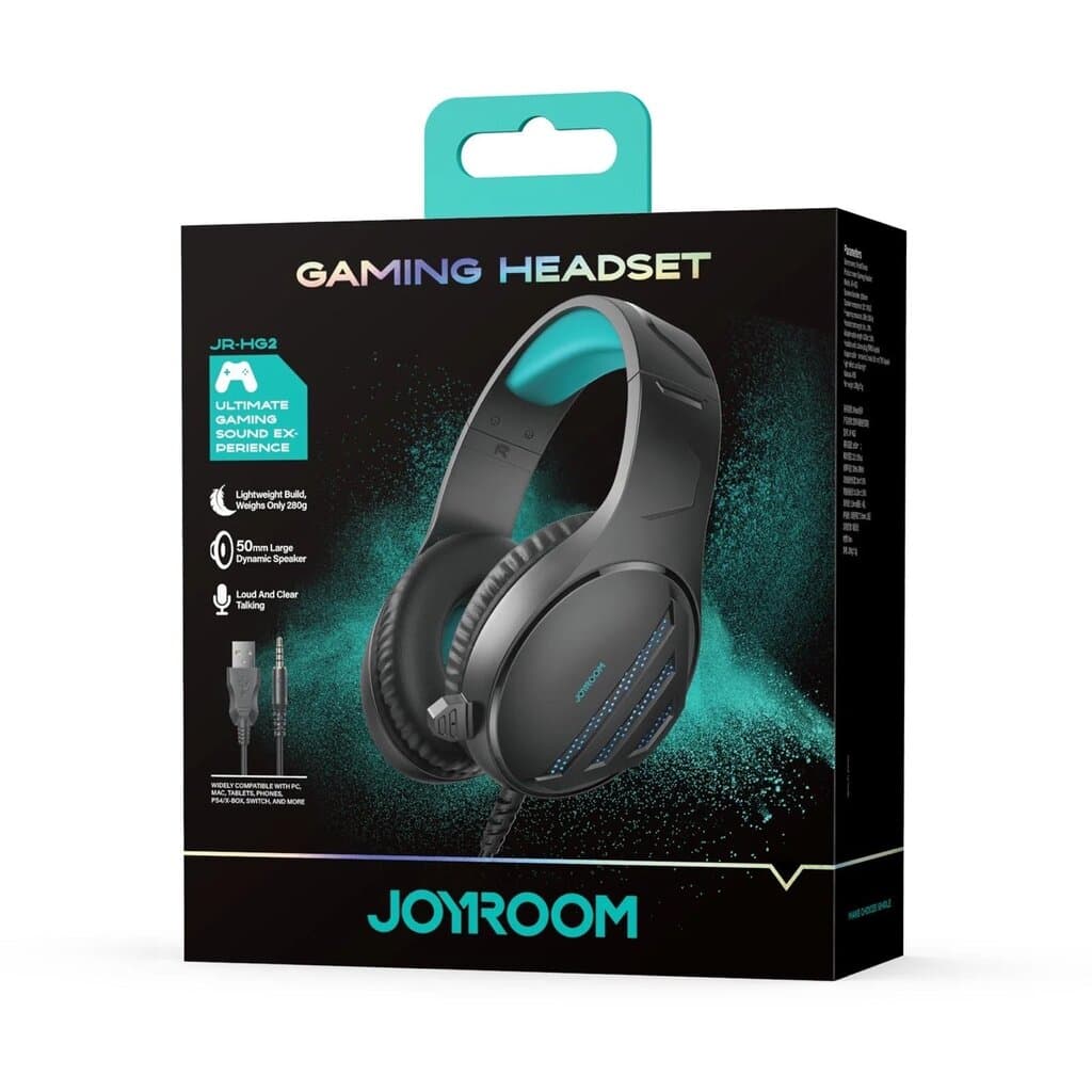JOYROOM JR-HG2 Wired Gaming Headset with Microphone – 50mm Speaker, Lightweight Design