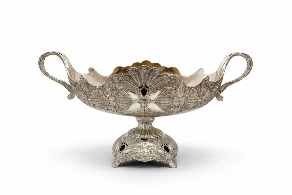 Decorative Serving Bowl - Silver