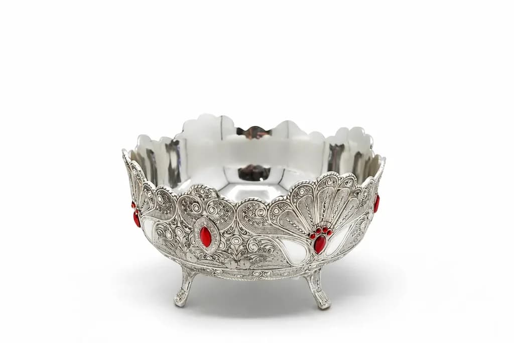 Decorative Serving Bowl - Silver 1