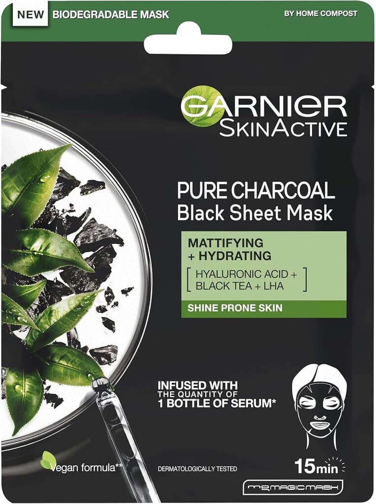 arnier Pure Charcoal and Black Tea Leaf Mask