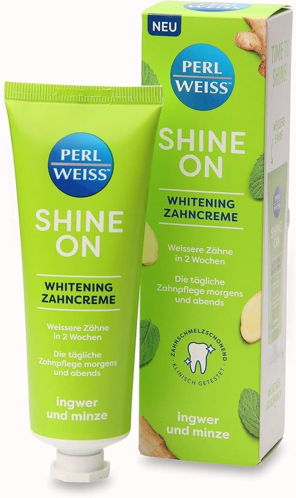 Perlweiss® Shine On Ginger and Mint 75 ml Perfect White Formula for Cleaner, Whiter and Shiny Teeth
