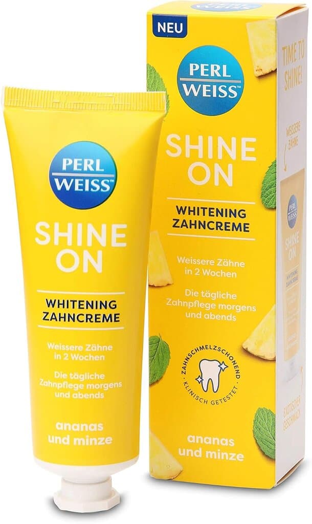 Perlweiss® Shine On Pineapple and Mint 75 ml Perfect White Formula for Cleaner, Whiter and Shiny Teeth
