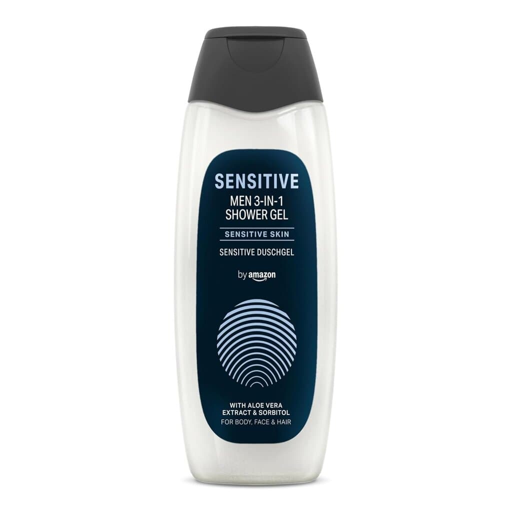 by Amazon Men 3-in-1 Sensitive Shower Gel, 2 x 500 ml