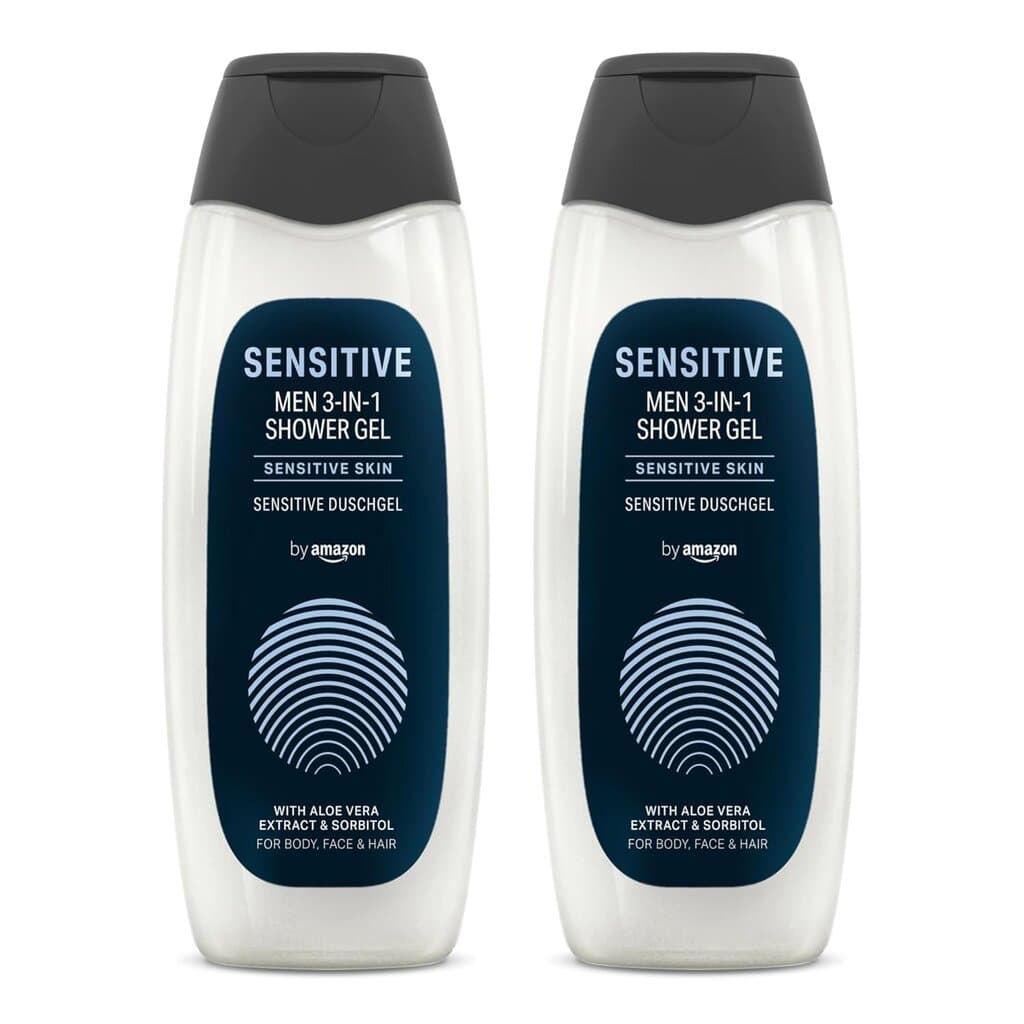 by Amazon Men 3-in-1 Sensitive Shower Gel, 2 x 500 ml 2